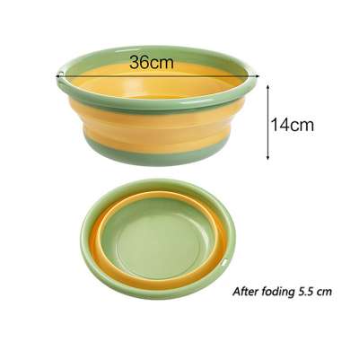 Colorful and Multifunctional save space round Foldable plastic round wash  basin