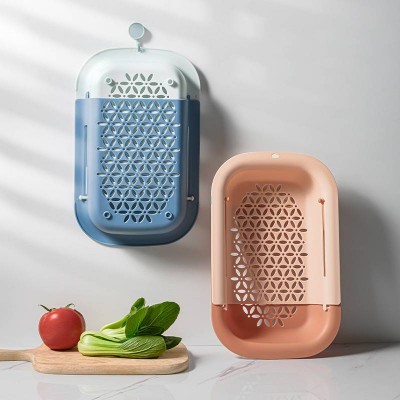 Kitchen Stretch Dish Drainer Basket Kitchen Over Sink Plastic Dish Drying Rack Fruit And Vegetable Washing Basket